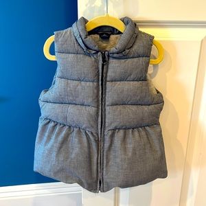 Charming chambray peplum vest. Size 4T from Gap